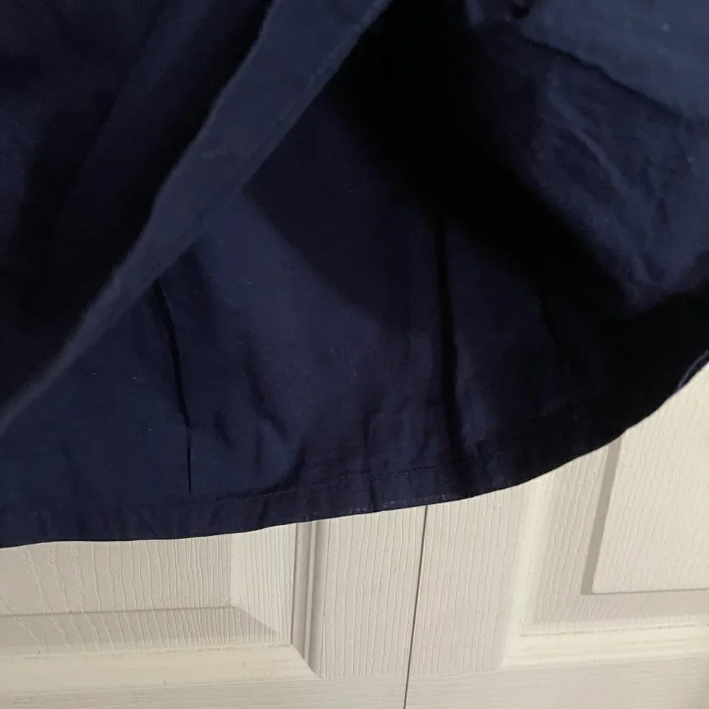 J. Crew Womens Navy Blue Sleeveless Embroidered Yolk Boxy Blouse Size 4